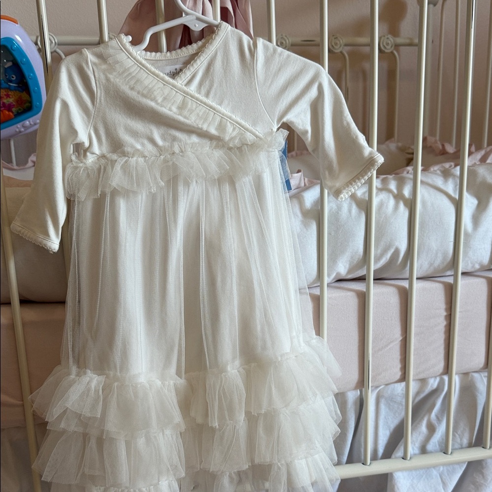 Mud Pie Cream Ruffled One Piece